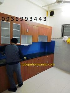 tủ bếp nhôm cánh Laminate